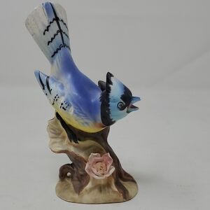 Hand-Painted Blue Jay and Yellow Bird Figurine Japan